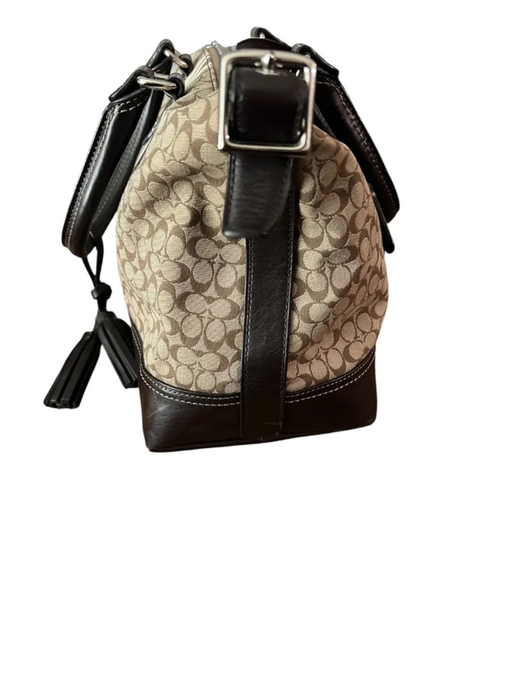 Coach Signature Stripe East/West Satchel bag - Picture 4 of 5